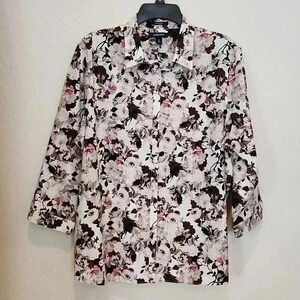LANDS'END Floral Button Down Shirt  Size 18